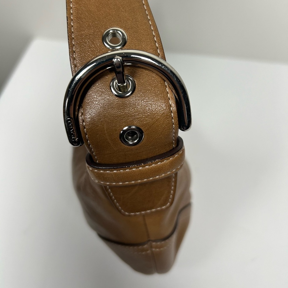 Vintage Coach Y2K Soho Hobo Carmel Brown Leather Mini bag #9541 - Picture 6 of 17